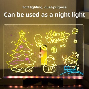 <span class=keywords><strong>Tableau</strong></span> d'écriture effaçable à sec en acrylique avec éclairage LED pour dessin quotidien, idéal pour les enfants de 5 à 7 ans, en plastique, jouet de dessin - Product Image 2