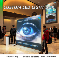 Boîte à lumière LED portable en aluminium à cadre en tissu tendu, sur pied, rectangulaire, facile à installer, pour publicité et photographie intérieure