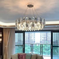 Lustre LED d'intérieur de luxe pour salon salle à manger et chambre hauteur réglable pour l'éclairage de toute la maison