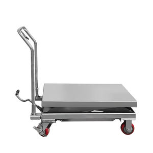 Transpalette en acier inoxydable à haute levée <span class=keywords><strong>500kg</strong></span> capacité de levage 800mm chariot élévateur main Shopping outils de stockage chariot chariot chariot - Product Image 1