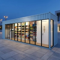 Conteneur modulaire portable de 40 pieds, mini-supermarché, kiosque, boutique de détail, stand d'épicerie éphémère