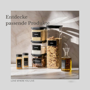 Recipientes Apilables de Vidrio Borosilicato para Almacenamiento de Alimentos, Frascos Herméticos de Cocina con Tapa Transparente para Pasta, <span class=keywords><strong>Cereales</strong></span>, Especias y Alimentos Secos - Product Image 5