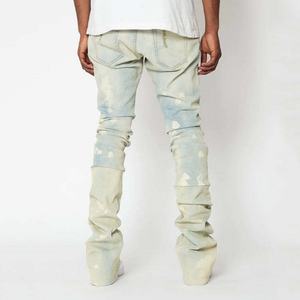 Jeans Rotos Degradados Desgastados para Hombre, Acabado Vintage Lavado, Estilo Urbano, Jeans Destruidos para Atuendos Casuales de Calle - Product Image 4