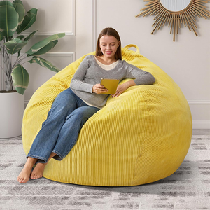 Adults 3.5FT Indoor <strong>Bean</strong> <strong>Bag</strong> Chairs Teardrop <strong>Yellow</strong> Beanbag Chair for Living Room - Product Image 6