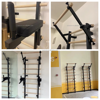 Escalera sueca Sunoviz de madera maciza para montaje en pared, ahorra espacio, capacidad de 200 kg, para fitness en casa y fisioterapia unisex