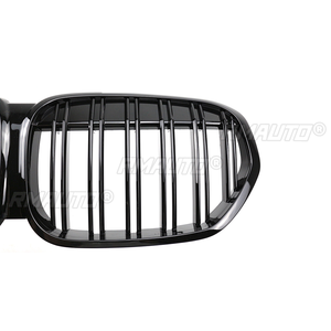 Pour BMW X1 F48 LCI 2020 2021 2022, calandre de pare-chocs avant, calandre de course, double lamelles, noir brillant, accessoires de remplacement pour voiture - Product Image 5