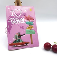 Dompet Travel PVC multifungsi, kartun lucu, dompet paspor, pelindung kartu kredit, pemegang dokumen tiket paspor