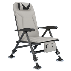 Chaise de pêche à la carpe LINGTE pliable et inclinable, multifonctionnelle tout-terrain, en acier au carbone et tissu Oxford, confortable - Product Image 1