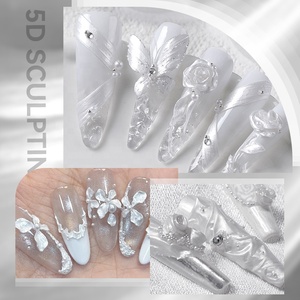 BORN PRETTY Etiqueta privada <span class=keywords><strong>Blanco</strong></span> nacarado Sin toallita Sólido 3D Flor Nail Art <span class=keywords><strong>Gel</strong></span> para manicura 5D Tallado Escultura Diseño <span class=keywords><strong>de</strong></span> <span class=keywords><strong>uñas</strong></span> - Product Image 6