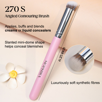 Juego de 3 Brochas de Maquillaje Veganas de Lujo para Base y Corrector, con Mango de Madera Rosa, Logotipo Personalizado, Tamaño de Viaje, Venta al Por Mayor