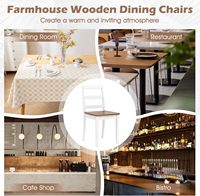Chaise de salle à manger rustique en bois massif de caoutchouc, ensemble de chaises de cuisine avec coussin rembourré, support dorsal robuste et durable, garantie 1 an