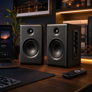 Black Desktop Home Theater <b>Speakers</b> Stereo Multimedia Audio System With Remote Desktop <b>Stand</b> <b>Speaker</b> Set - Product Image 1