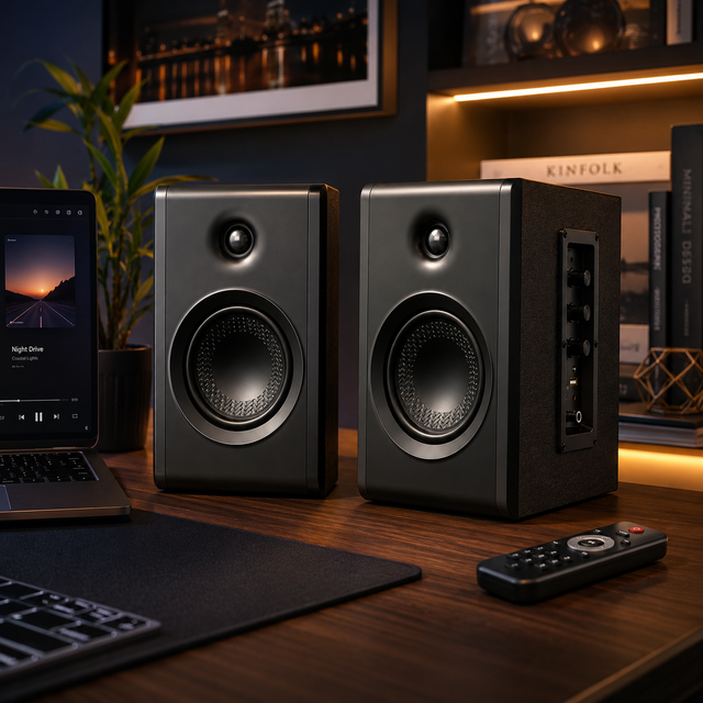 Black Desktop Home Theater Speakers Stereo Multimedia Audio System With Remote Desktop Stand Speaker Set