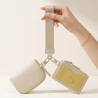 Nouvel Arrivage : Mini Pochette en PU et Nylon, Portefeuille en Cuir Tendance avec Double Dragonne, Porte-Monnaie Femme, Porte-Clés, Porte-Passeport et Porte-Cartes