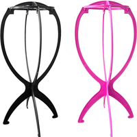 Support de Présentation de Perruques Portable Pliant Multi-Usages en PVC Coloré pour Perruques Longues et Extensions – Idéal pour Usage Commercial