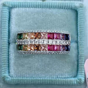 Ciondolo Geometrico A151 in Lega di Zinco con Zirconi Taglio Princess, Gioiello Unisex alla Moda - Product Image 2