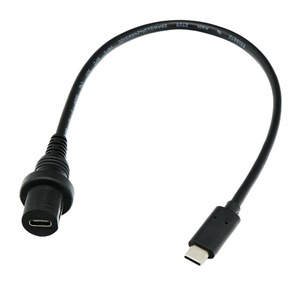 Type C Male To Female Waterproof Cable <b>Copper</b> Wire For Automotive Marine Dashboard Panels USB 3.1 Data Transfer - Product Image 2