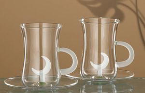 사용자 정의 손으로 날려 붕규산염 3D 문 디자인 유리 찻잔 세트 플레이트와 창조적 인 멋진 유리 커피 컵 - Product Image 5