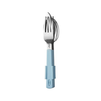 Couverts réutilisables de poche portables pliables pour voyage fourchette cuillère couteau baguettes Camping couverts argenterie ensemble
