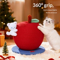 Poteau à gratter pour chat en forme de pomme de Noël, en corde de sisal, design compact, pour usage intérieur, vente en gros, lot en vrac