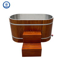 Baignoire de plongée froide OMNI Premium en cèdre rouge, intérieur en acier inoxydable 304, design moderne, spa commercial traditionnel