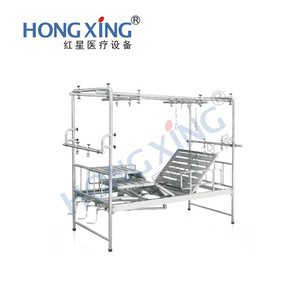 เตียงฟื้นฟูสมรรถภาพแบบปรับได้ด้วยมือ รุ่น Hong Xing HX-A34 ทำจากสแตนเลส พร้อมพนักพิงและที่แยกขา สำหรับผู้ใหญ่และผู้สูงอายุ - Product Image 1