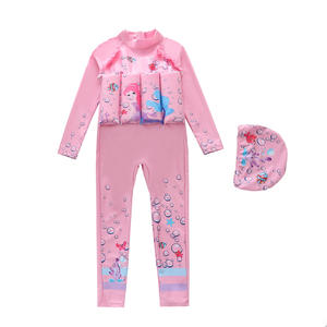 <span class=keywords><strong>Maillot</strong></span> de <span class=keywords><strong>bain</strong></span> à flottabilité imprimé dessin animé personnalisé pour enfants <span class=keywords><strong>maillot</strong></span> de <span class=keywords><strong>bain</strong></span> une pièce à manches longues pour filles <span class=keywords><strong>maillot</strong></span> de <span class=keywords><strong>bain</strong></span> flottant à séchage rapide avec bonnet - Product Image 4