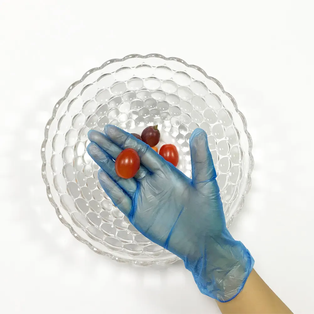 9inch   12 inch blue latex free disposable vinyl gloves powder free S /M/ L/ XL
