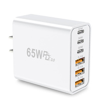 Chargeur rapide GaN magnétique HNT OEM ODM 65W US/EU avec 3 ports USB et 3 ports Type-C, protection PD3.1 OVP pour ordinateurs portables et téléphones mobiles