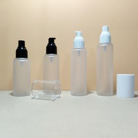 Flacon pulvérisateur en PET givré, conteneur de lotion cosmétique, emballage cylindrique, 100 ml, 120 ml, 130 ml, 150 ml avec bouchon