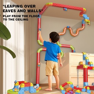 KSF - Juego <span class=keywords><strong>de</strong></span> Vías <span class=keywords><strong>de</strong></span> <span class=keywords><strong>Tren</strong></span> Eléctrico <span class=keywords><strong>de</strong></span> Plástico, Pista <span class=keywords><strong>de</strong></span> Carreras Flexible, Juguete Educativo STEM, Diseño 3D Integrado que Desafía la Gravedad, Coche Motorizado - Product Image 4
