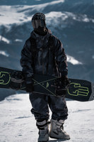 Combinaison de ski noire imprimée pour homme, doublure polaire, imperméable, coupe-vent, résistante à l'abrasion, chaude, coupe ample et oversize, entièrement thermocollée