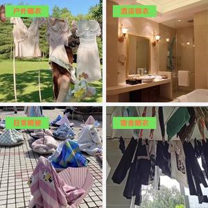 Tendedero portátil tipo gancho redondo, línea de secado naranja para viajes y uso al aire libre - Product Image 4