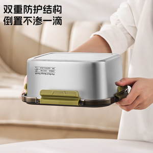 กล่องเก็บอาหารสแตนเลส 304 ขนาด 1000 มล. ฝาปิดแบบหนีบ ทรงสี่เหลี่ยม เก็บความสดได้ดีเยี่ยม เหมาะสำหรับพกพาไปทานอาหารกลางวัน - Product Image 3