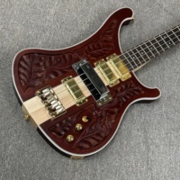 R-Brand Carved 4003 Electric Bass Guitar in Brown Maple Side Material with Gold Pickups Fast Shipping