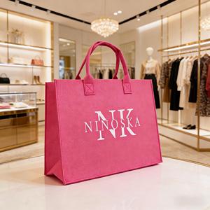 Sac fourre-tout en <span class=keywords><strong>feutre</strong></span> robuste, <span class=keywords><strong>lavable</strong></span>, écologique, réutilisable, avec logo personnalisé, idéal pour la promotion en magasin, les événements, les cadeaux d'entreprise - Product Image 1