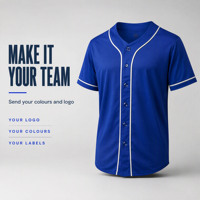 Maillot d'équipe vierge en polyester 100% avec t-shirt respirant en jersey de baseball brodé de logo uni