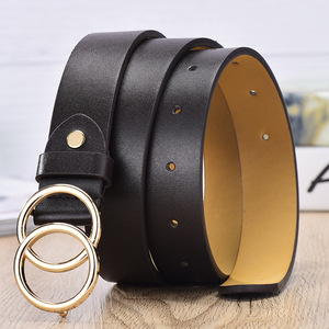 <span class=keywords><strong>Cintura</strong></span> da <span class=keywords><strong>donna</strong></span> alla moda europea americana retrò doppia per fibbia Casual da studente in lega di pelle di mucca - Product Image 3