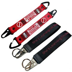 Personalized <b>Custom</b> Carabiner Short Wrist Strap Lanyard Heavy Webbing Fob Keychain With <b>Key</b> Ring and Clasp Holder - Product Image 1