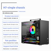 Boîtier de PC de bureau Nine-Tailed Fox H7 Mini avec poignée, MATX, côté entièrement transparent, DIY, ITX, sans grille, S5, sans ports frontaux