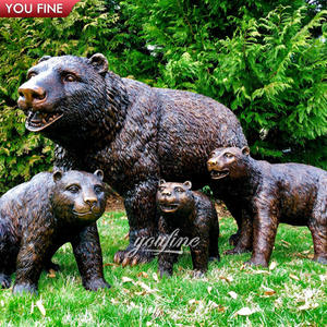 Decorazione esterna grande grande statua di scultura di orso in bronzo animale selvatico - Product Image 5