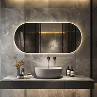 Miroir mural ovale à DEL pour salle de bain Miroir intelligent à DEL pour salle de bain Android avec écran tactile