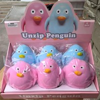 Jouet Squishy Géant Pingouin Adorable en Gros avec Boîte de Présentation PDQ, Jouet Animal Doux à Presser pour Soulager l'Anxiété au Bureau