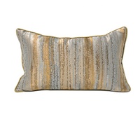 Housse de coussin moderne à rayures dorées, 12*20 pouces, housse de coussin lombaire 30*50CM