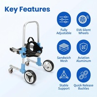 Silla de Ruedas Veterinaria de Alta Gama para Perros con Patas Delanteras Afectadas - Ayuda de Movilidad Premium para Razas Pequeñas con Amputación en las Patas Delanteras