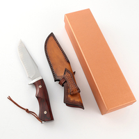 Bochen Hochwertiges SKD 11 Stahl-Messer mit Feststehender Klinge, Sand-Eisen-Holzgriff, Jagdmesser, Bowie-Messer für Camping