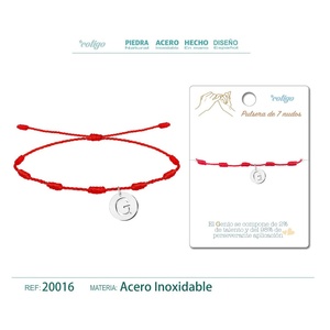 Bracciale a 7 nodi con bracciale a nodo G color argento - Product Image 1