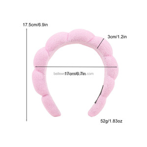 BELLEWORLD – bandeaux de maquillage pour coiffure, serviette en flanelle élégante, torsadé, nuage, éponge, bandeau, vente en gros - Product Image 5