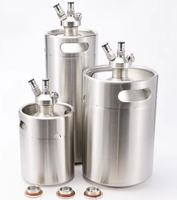 2/3.6/5L Mini fût avec serrure à bille Lance bouchon de carbonatation en acier inoxydable 304 barils de pique-nique portables à paroi unique fût de bière Homebrew