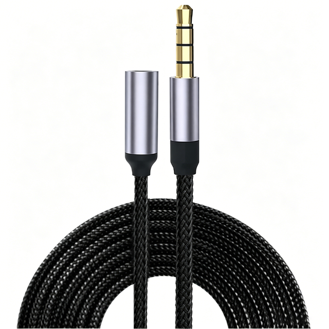 1M 3.5mm Stereo Jack Male to Female AUX Audio Cable Portable Plug Nylon Braid Shielded Headphone Extension Cable for Speakers